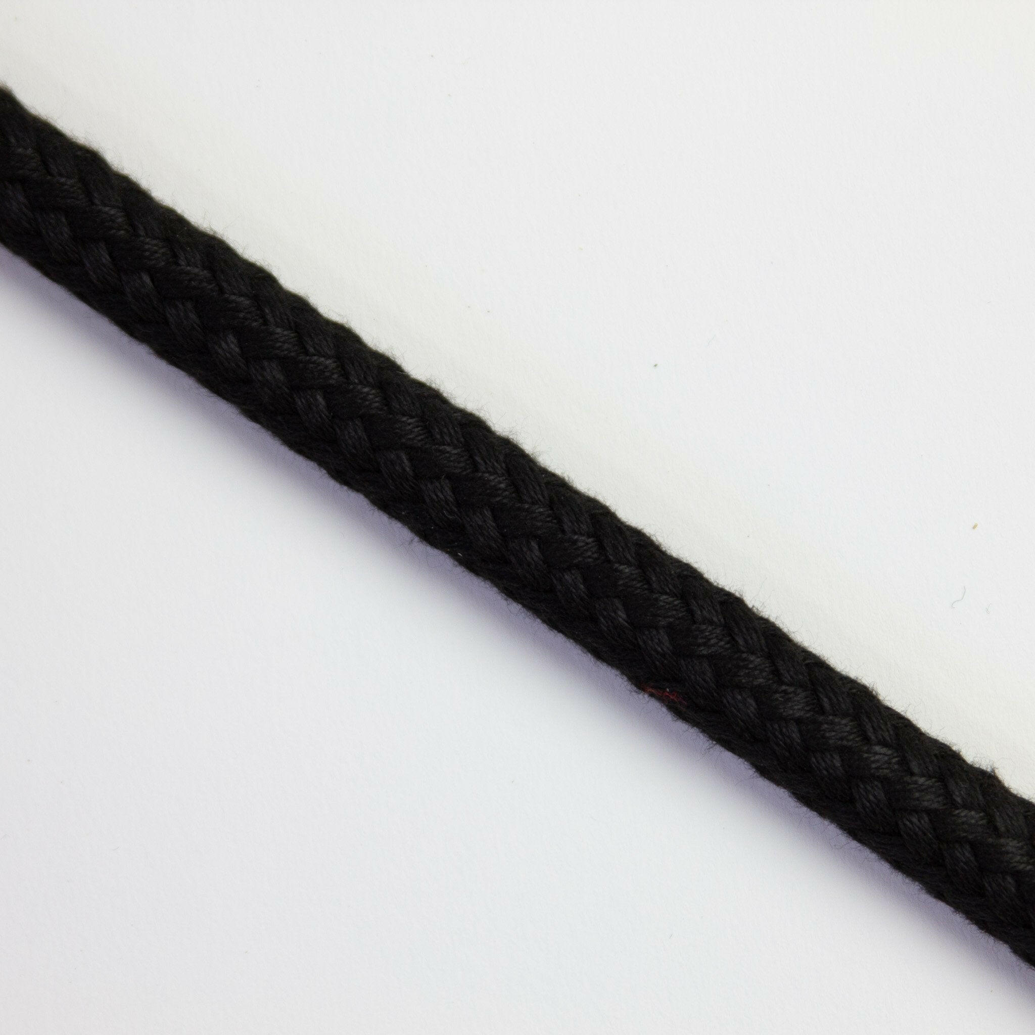 Soft Matt Braided Polyester Black 6mm.