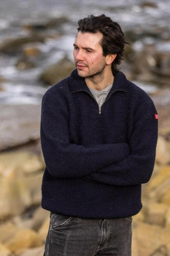 Zip Neck British Wool Sweater