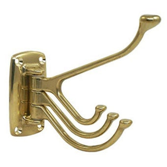 Timage Quadruple Coat Hook Brass.
