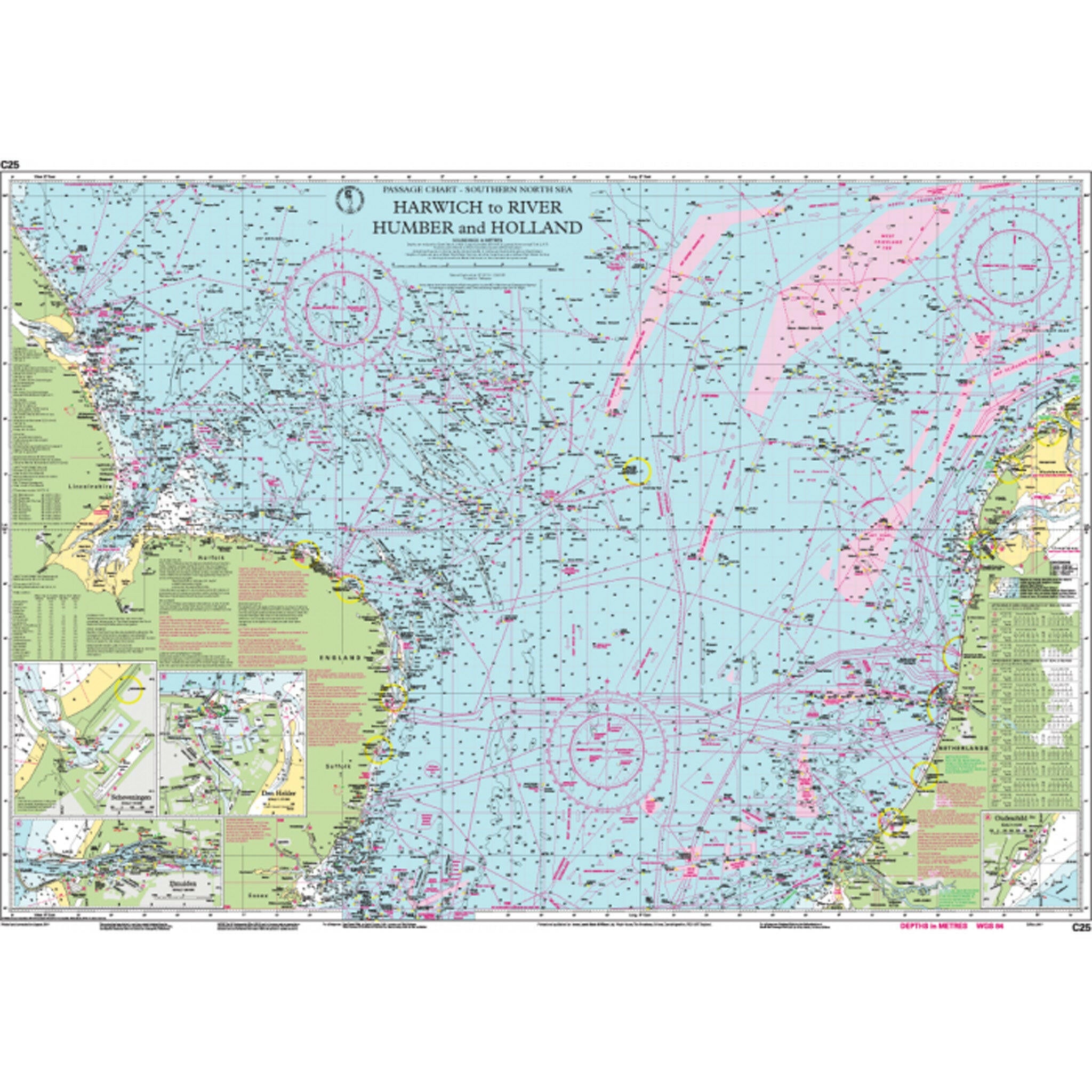 Imray Chart C25 Harwich to River Humber and Holland.