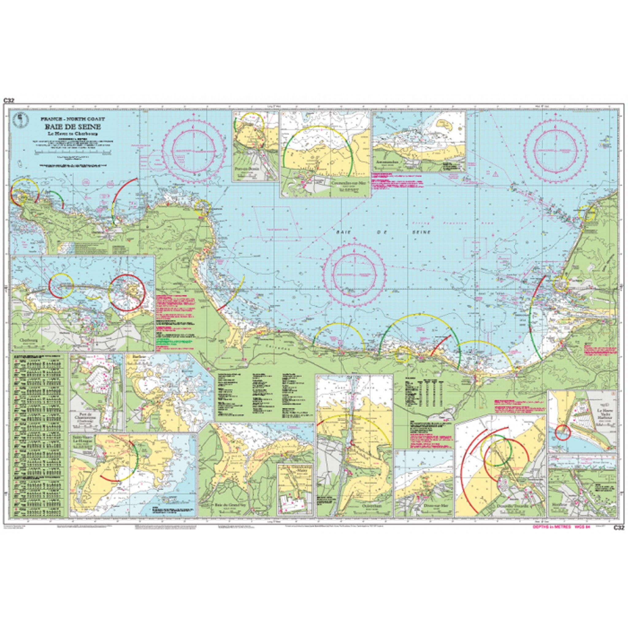 Imray Chart C32 Baie de Seine Scale 1: 155 000 WGS84.