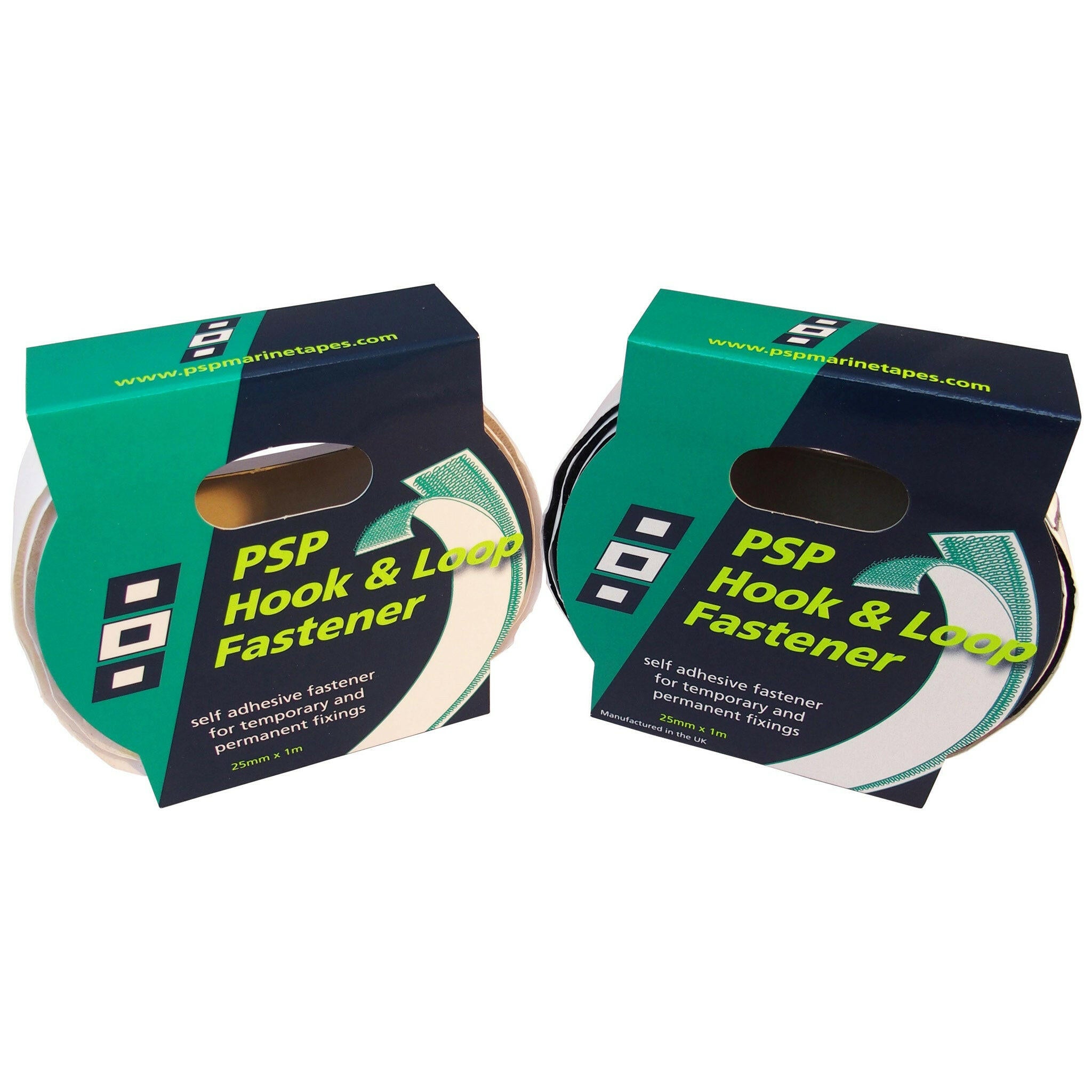 PSP Hook and Loop Tape 25 mm x 1 m - Black.