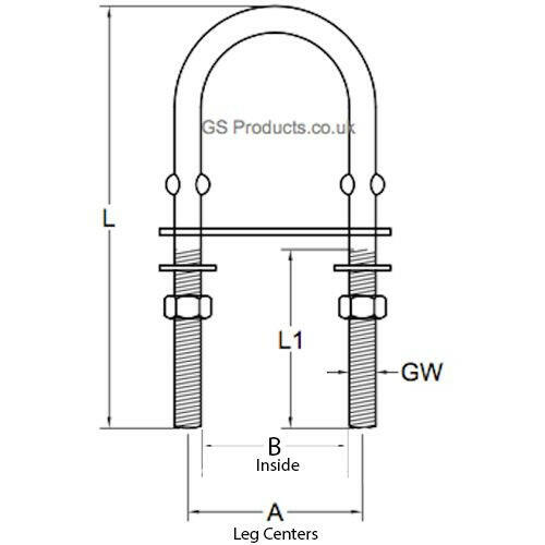 'U' Bolt - Stainless Steel.