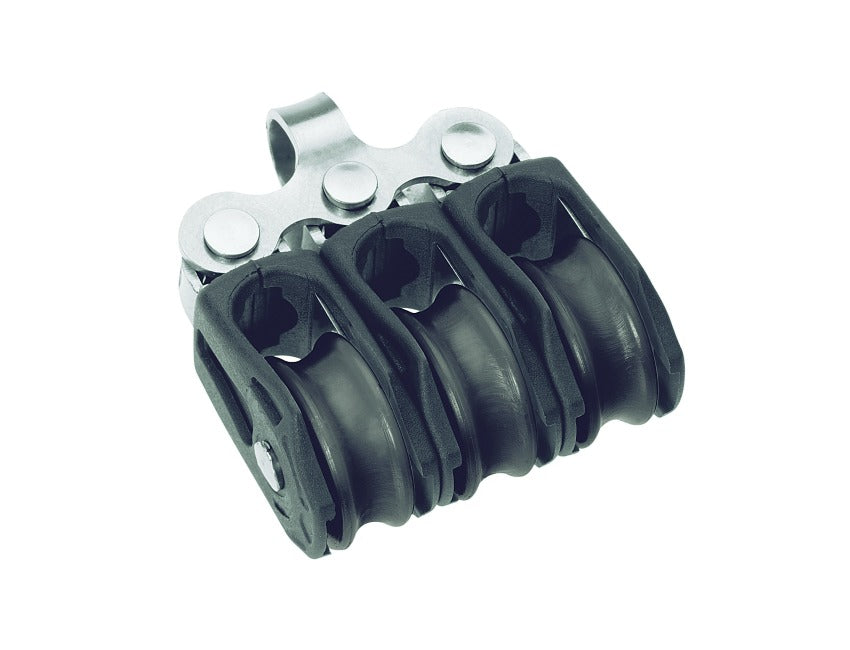 Barton Triple, Fixed Eye - Plain Bearing Block Size 0 - N00310 (White Sheaves)