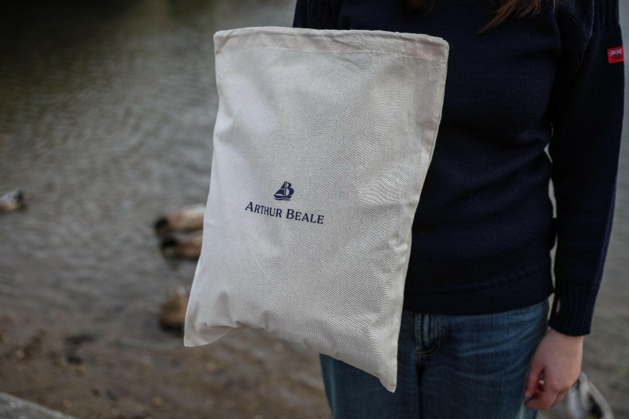 Arthur Beale 100% recycled cotton bag.