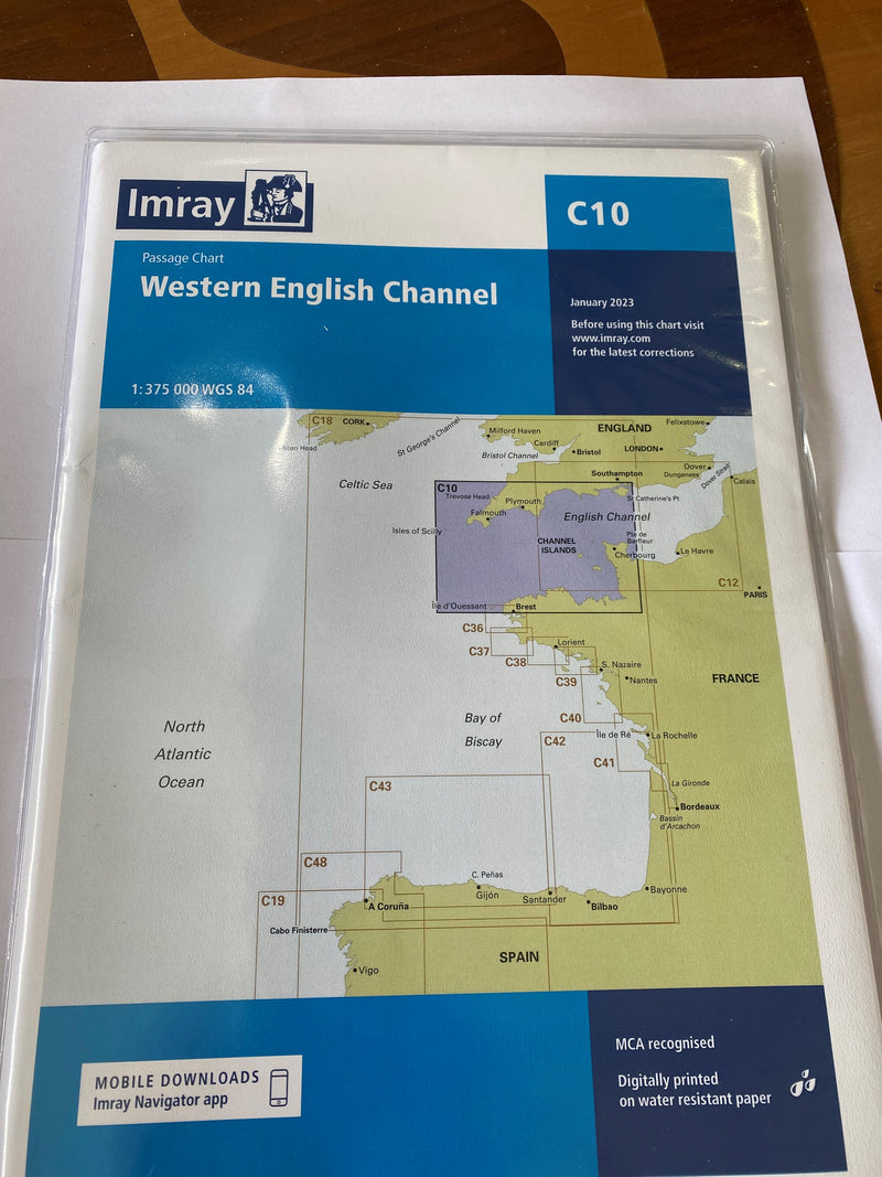 Imray Chart C10 Western English Channel Passage Chart Scale 1:375 000