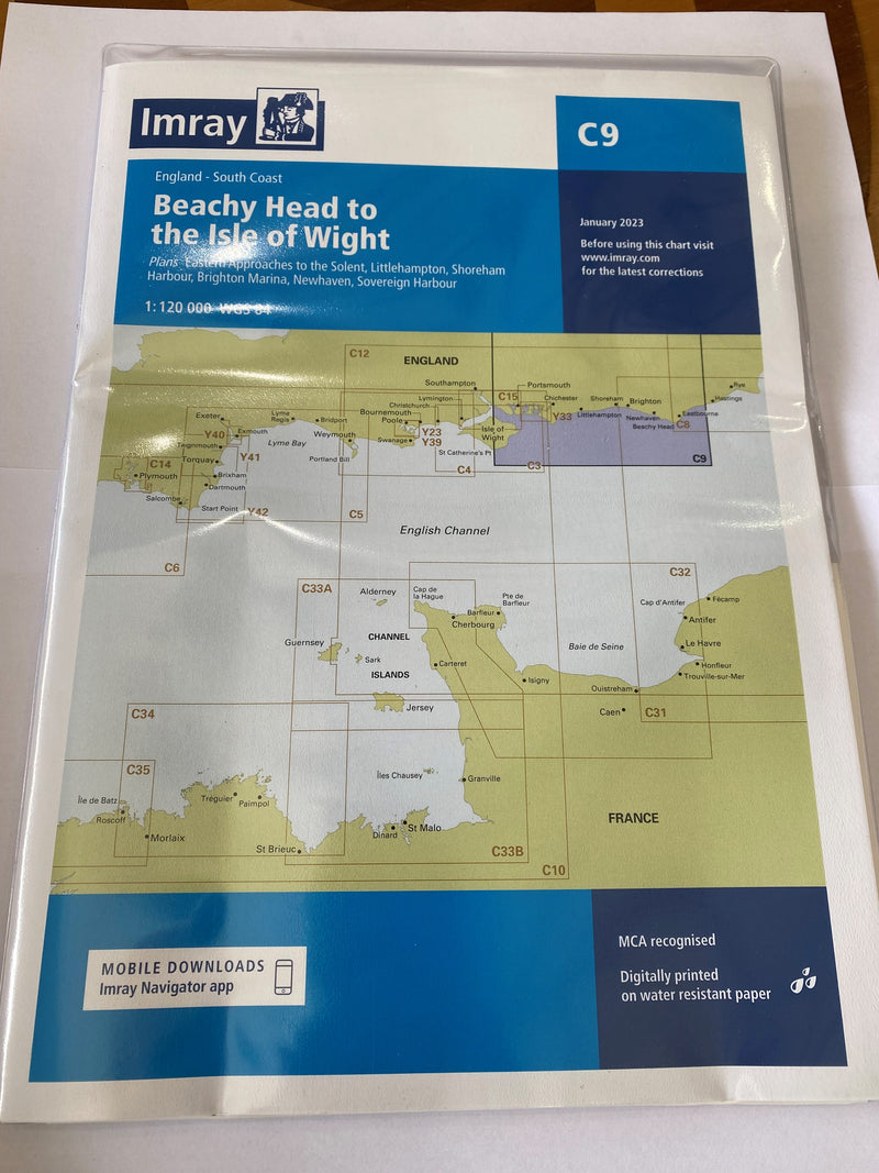 Imray Chart C9 Beachy Head to Isle of Wight Scale 1: 120 000 WGS 84