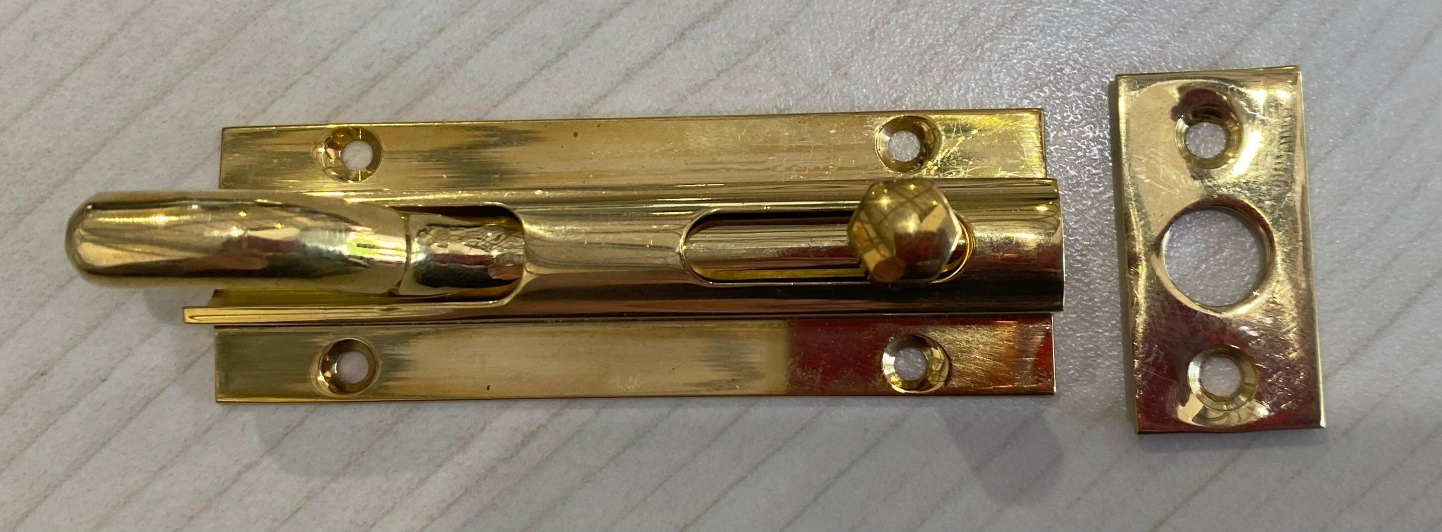 Davey Barrel Bolt Necked Brass 3".