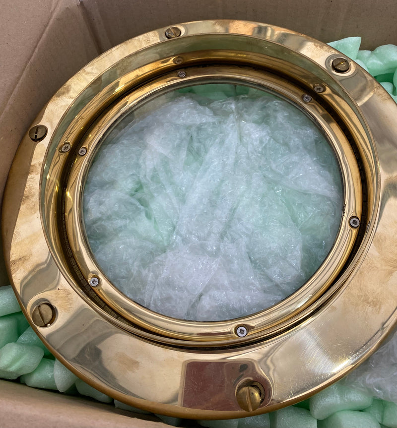 Round Brass Porthole 264 mm x 50 mm (Fitted with Plexiglass) (Ex Display)