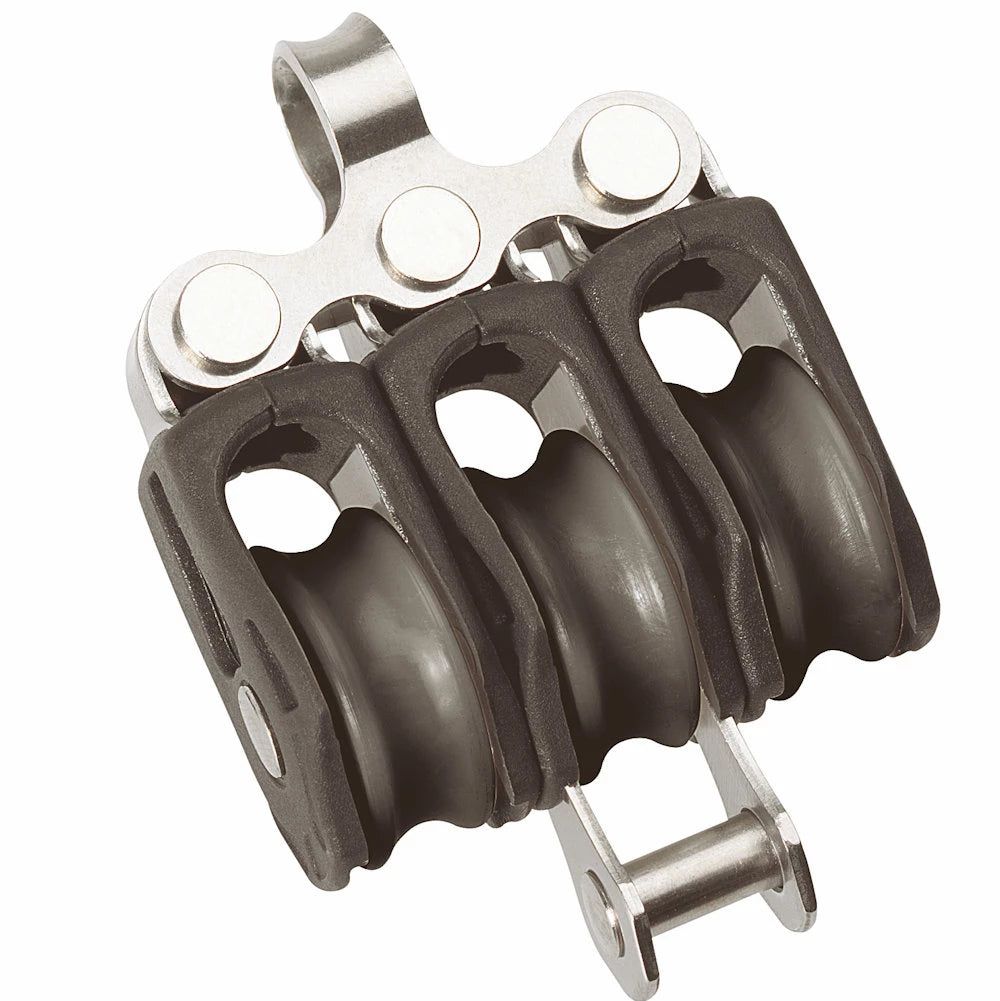 Size 0 20mm Plain Bearing Pulley Block Triple Fixed Eye & Becket