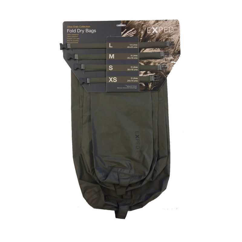 Exped Fold Dry Bag Olive Drab 4pk