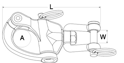 Jaw swivel snap shackle SS.