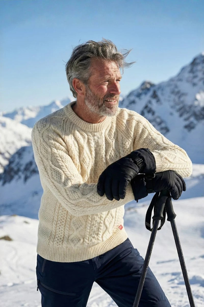 Aran Wool Cable Knit Sweater