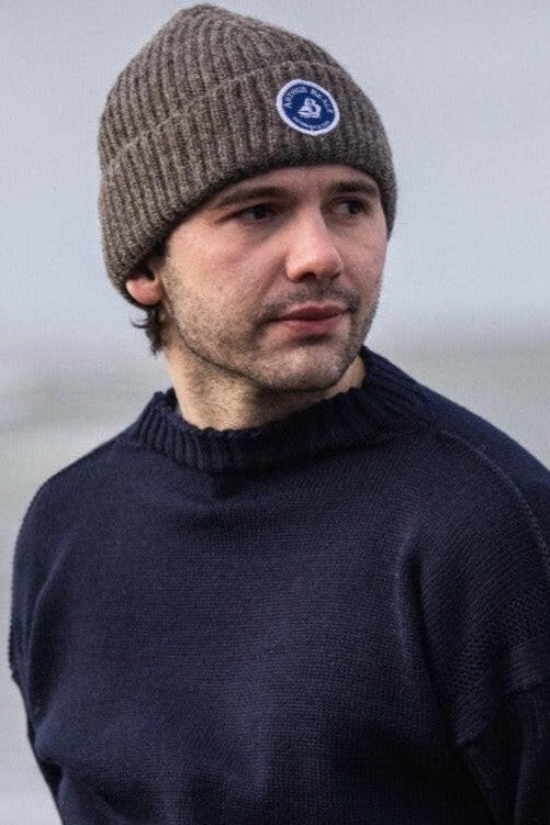 Badge Beanie Wool Unisex Beanie Hat.
