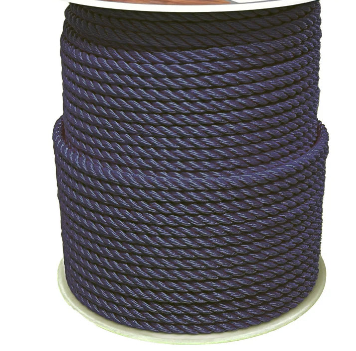 Three Strand Polyester Navy 8mm 100m Reel