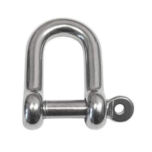 Captive Pin D Shackle - Stainless Steel.