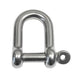 Captive Pin D Shackle - Stainless Steel.