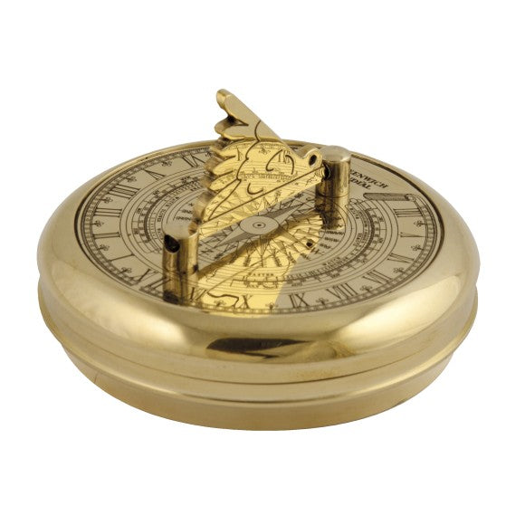 Brass Greenwich Pocket Sundial, 7cm.