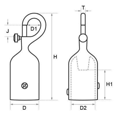 Rope End Trigger Hook 24mm.