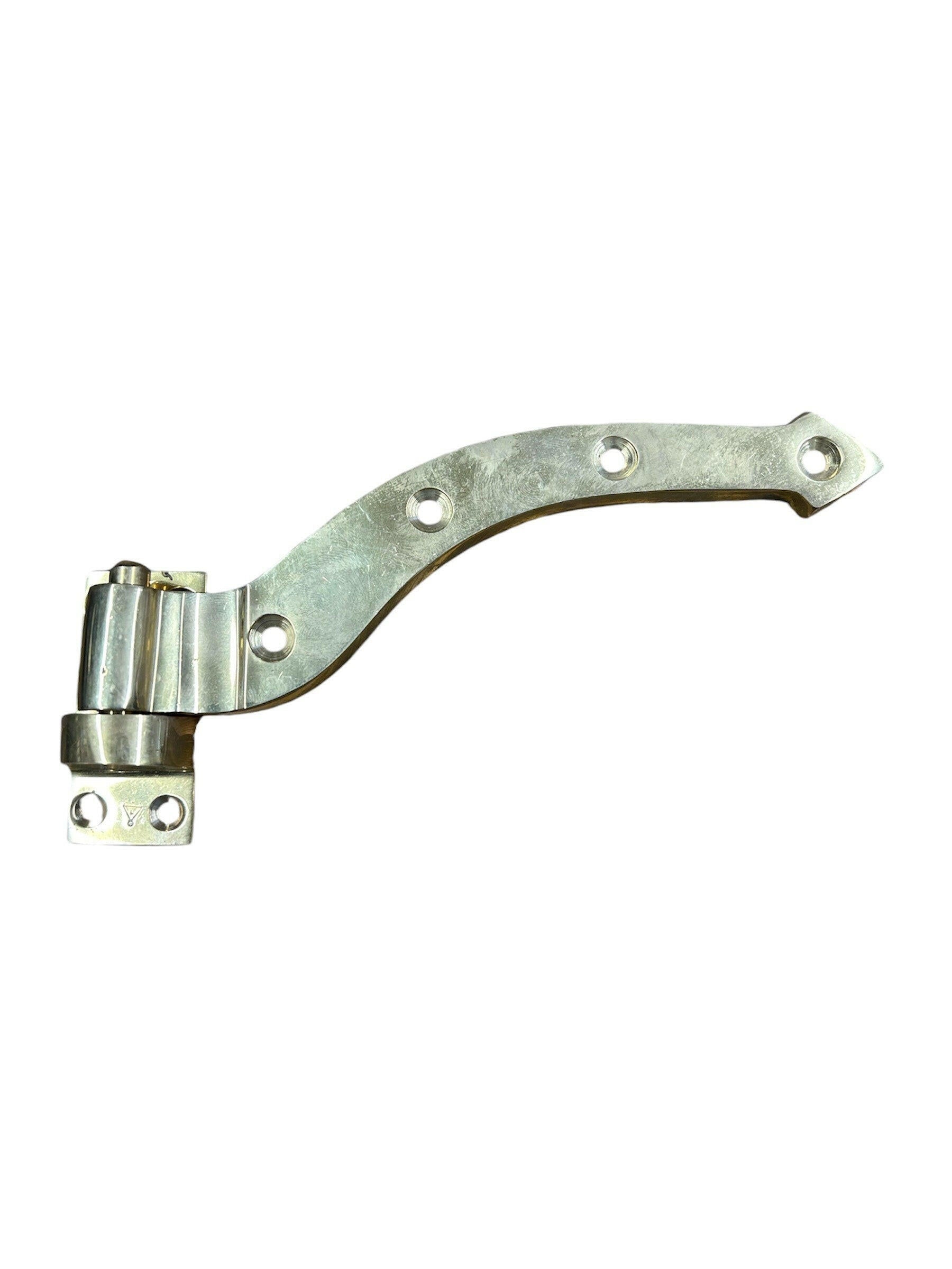 Davey brass hook and ride curved door hinge 6".