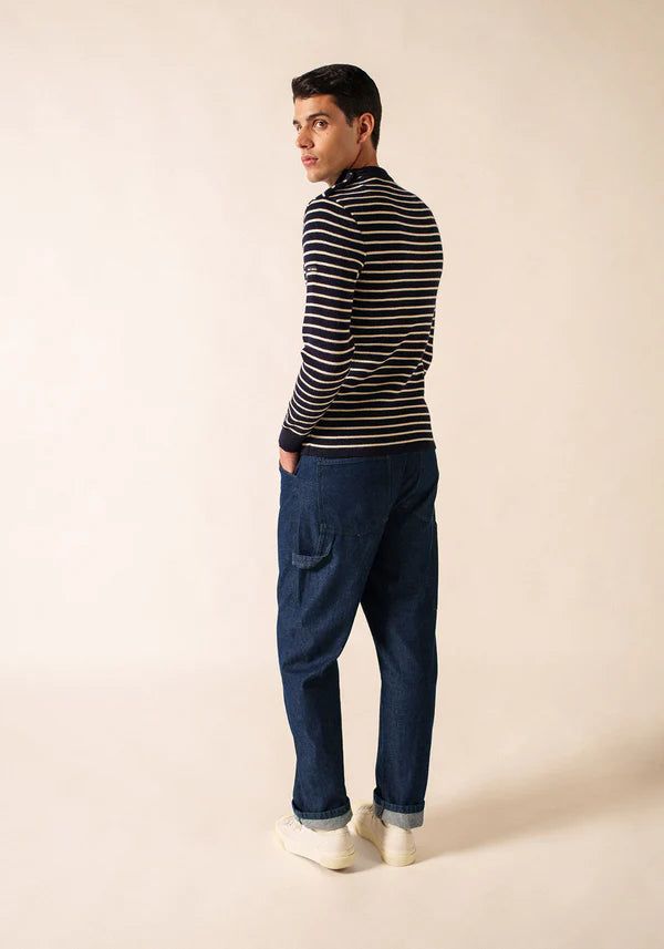 Saint James Matelot sailor jumper Marine/Ecru, Large.