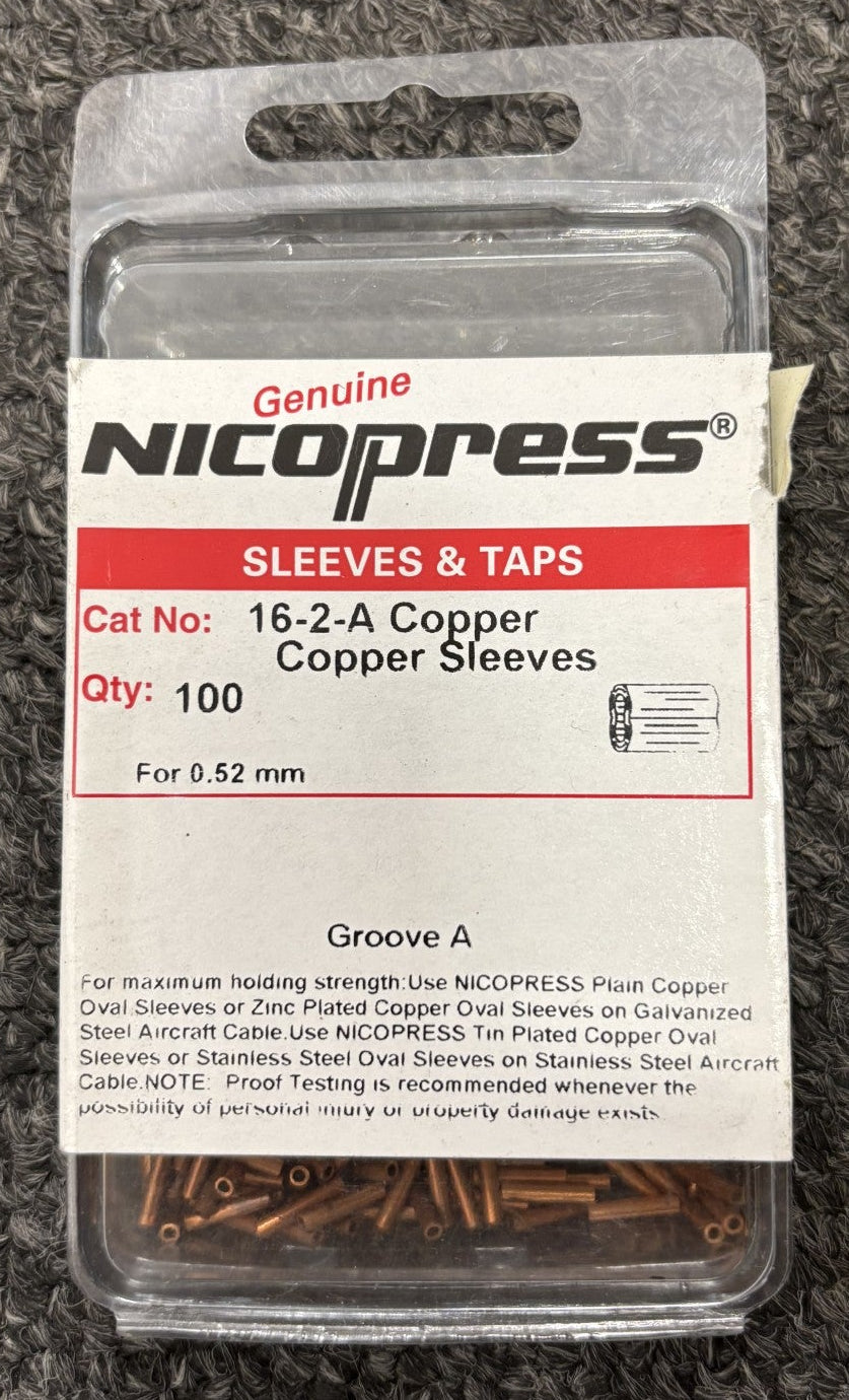 Nicopress Copper Sleeves for 0.52mm wire (Pack of 100)