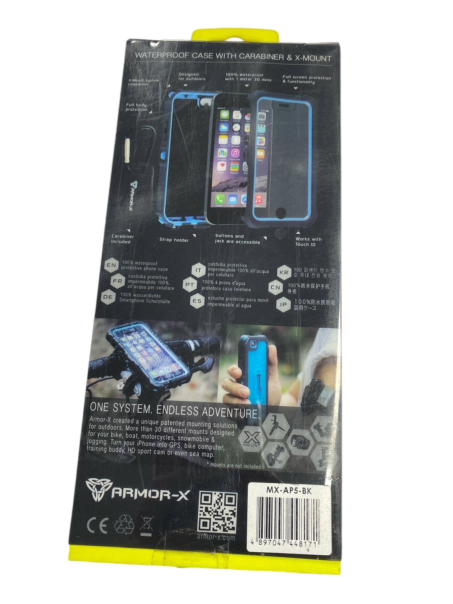 Armor-x Waterproof Carabiner X-Mount Case For iPhone 6s Plus Grey / Black