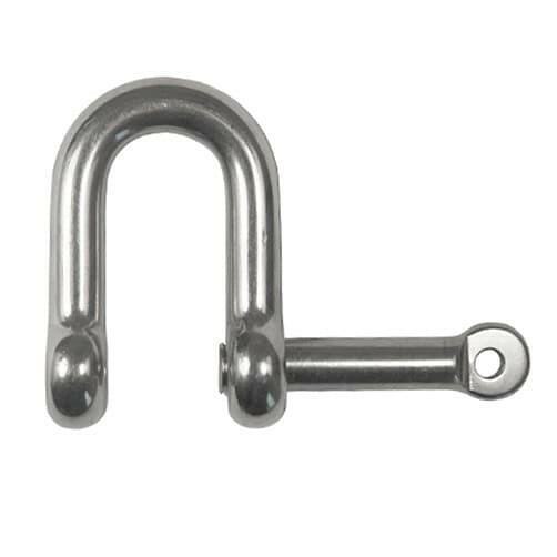 Captive Pin D Shackle - Stainless Steel.