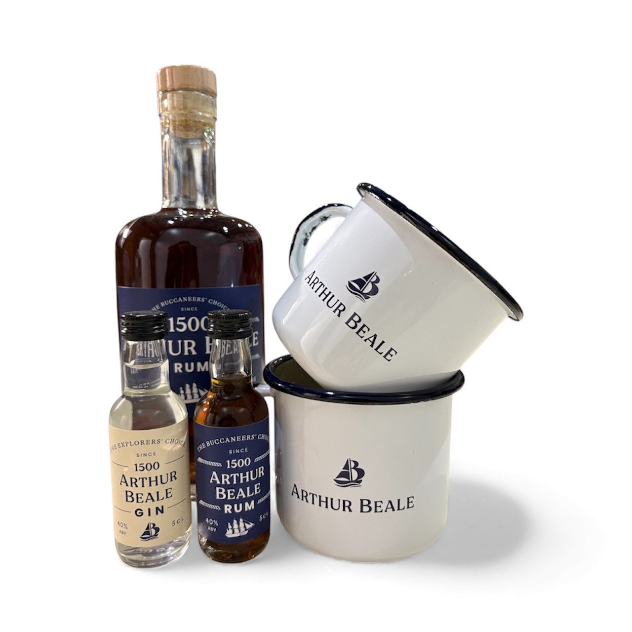 Arthur Beale Rum, Mugs and Miniatures gift set