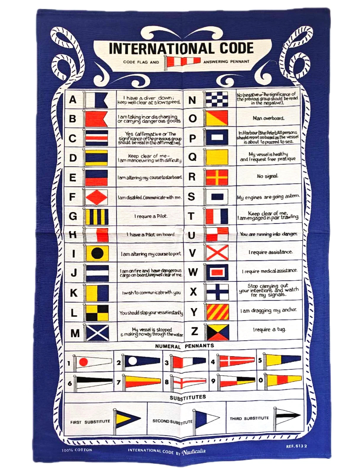 International Code Flags (Morse Code & Answering Pennants) Tea Towel