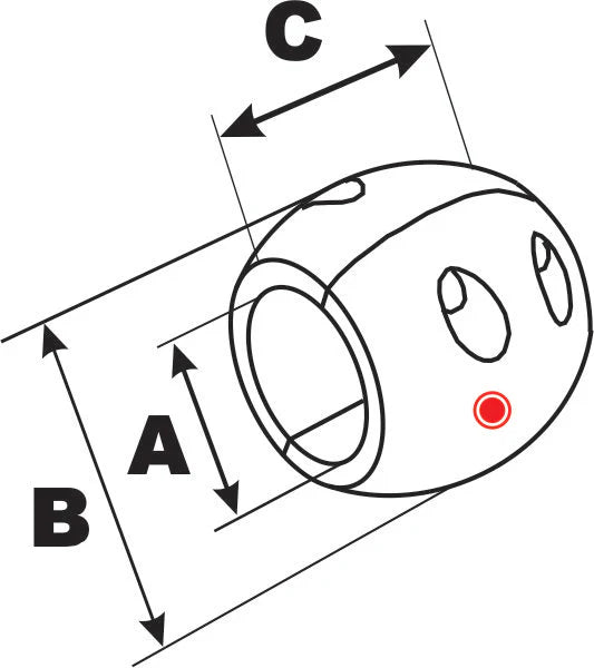 Metric Streamlined Shaft Anode 40mm