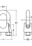 Commercial Galvanised Wire Rope Grip (DIN)