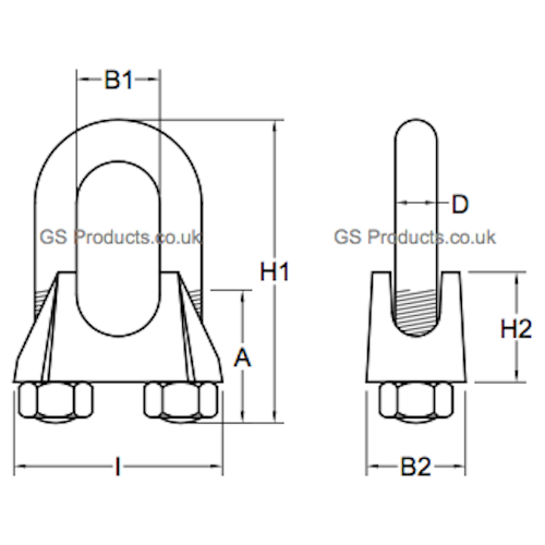 Commercial Galvanised Wire Rope Grip (DIN)