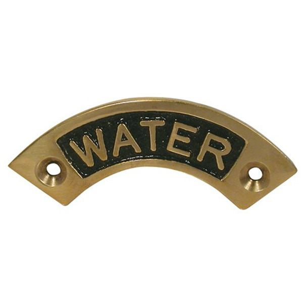 Brass Curved "Water" Deck Filler Name Plate - Arthur Beale