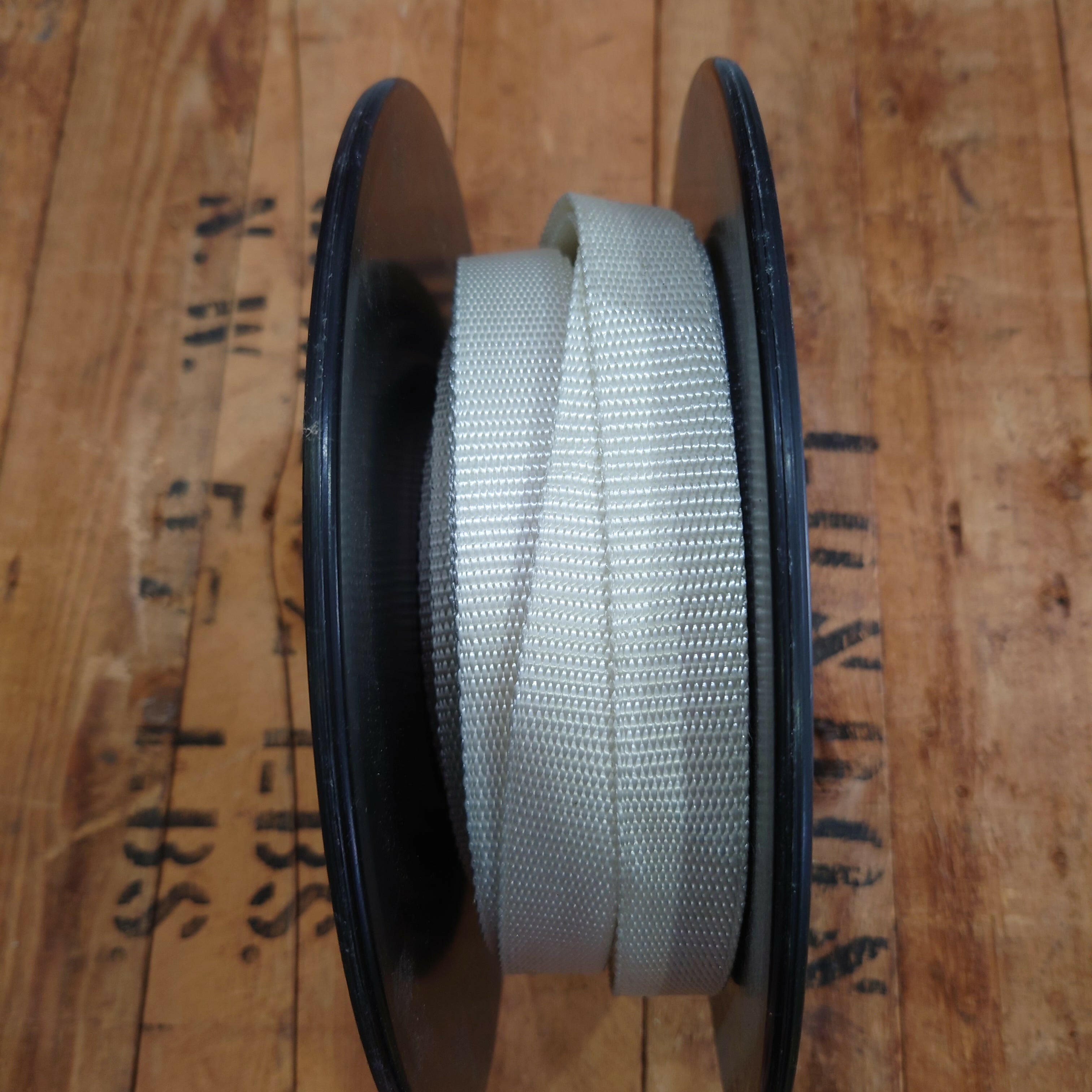 White Polyester Webbing 25mm.