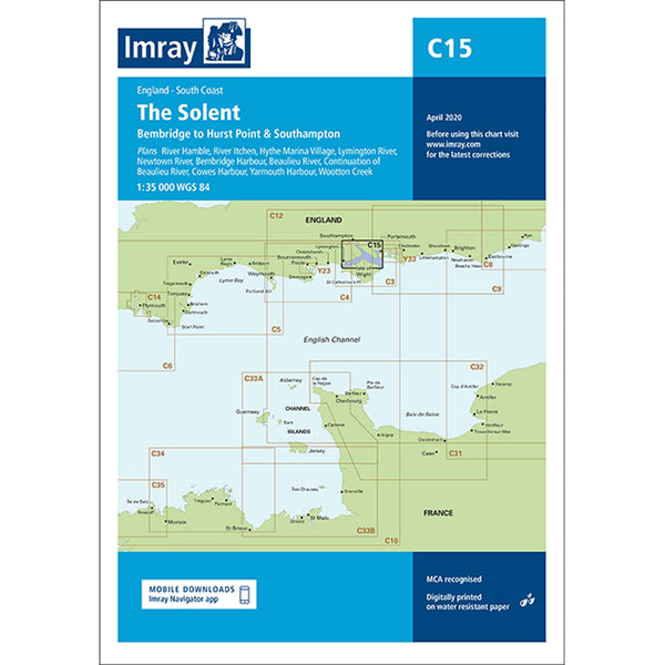 Imray Chart C15 The Solent Scale 1:35 000 WGS 84