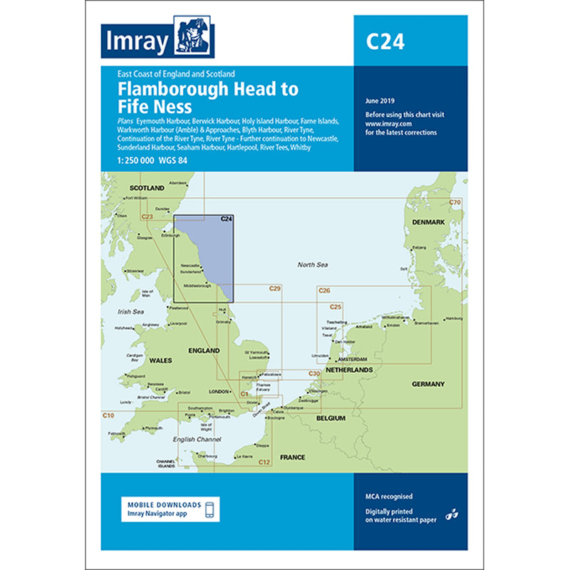 Imray Chart C24 Flamborough Head to Fife Ness