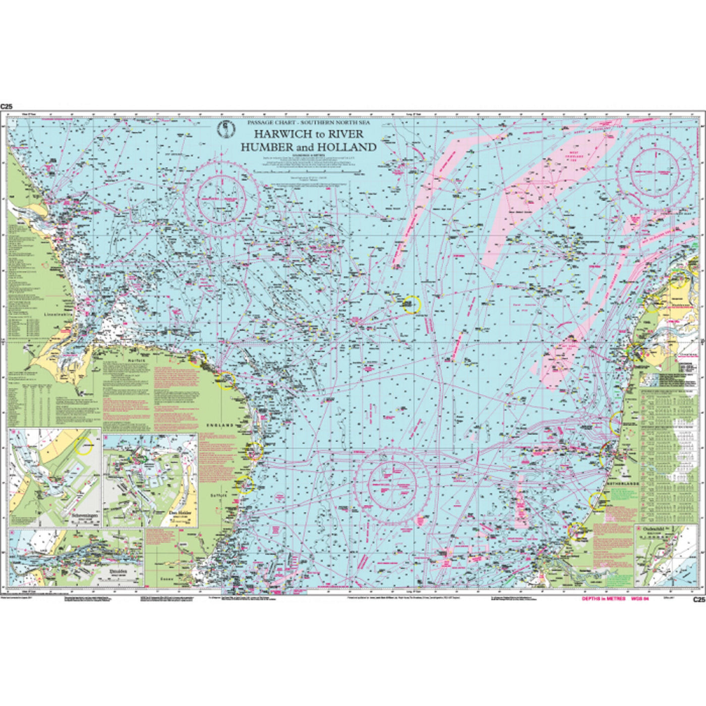 Imray Chart C25 Harwich to River Humber and Holland.