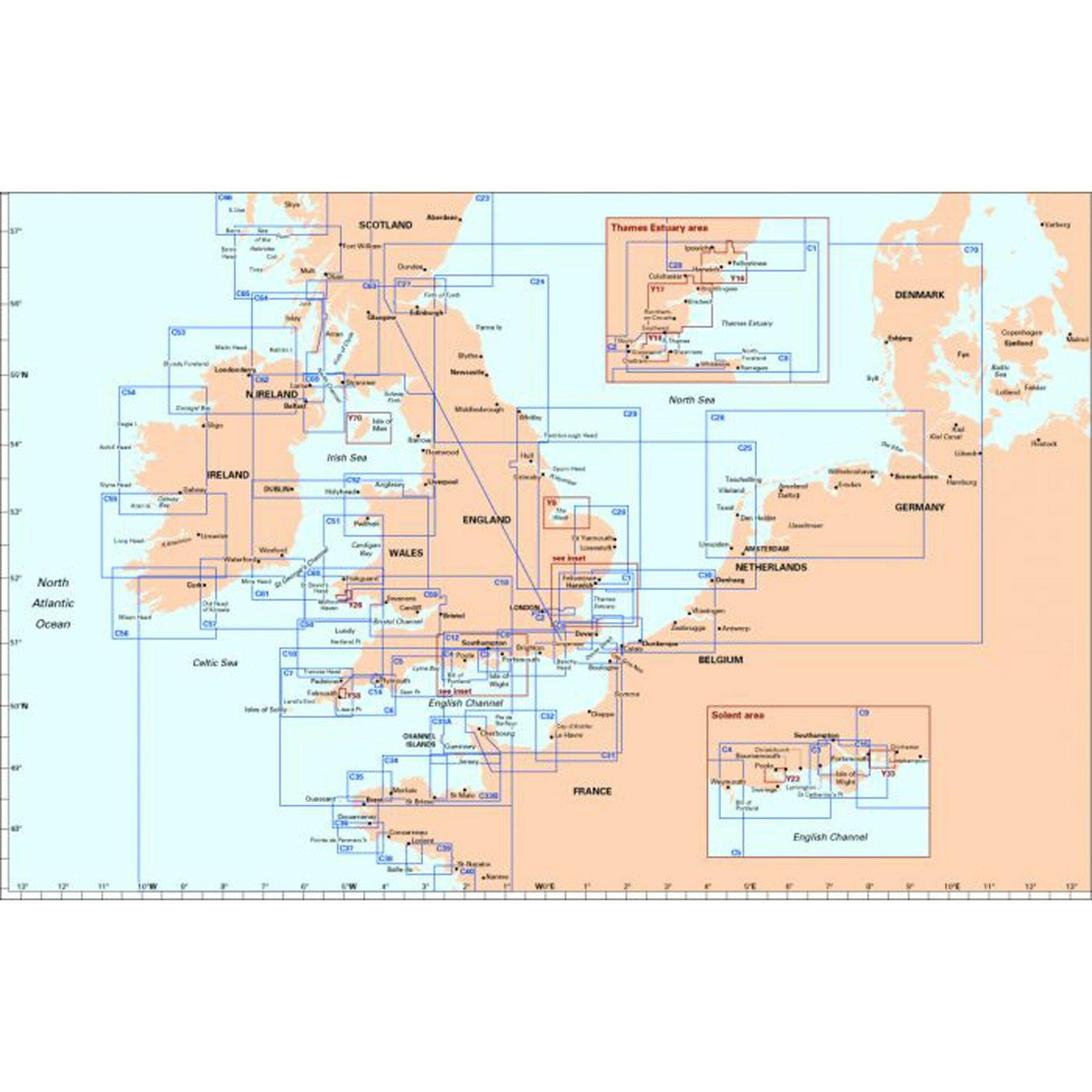 Imray Chart C25 Harwich to River Humber and Holland.