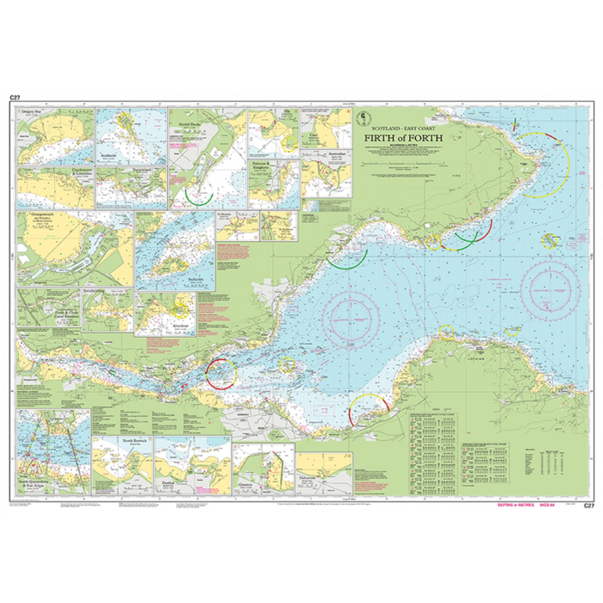 Imray Chart C27 Firth of Forth Scale 1:75 000 WGS84.