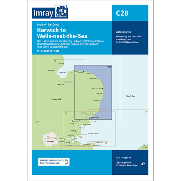 Imray Chart C28 Harwich to Wells-next-the-Sea