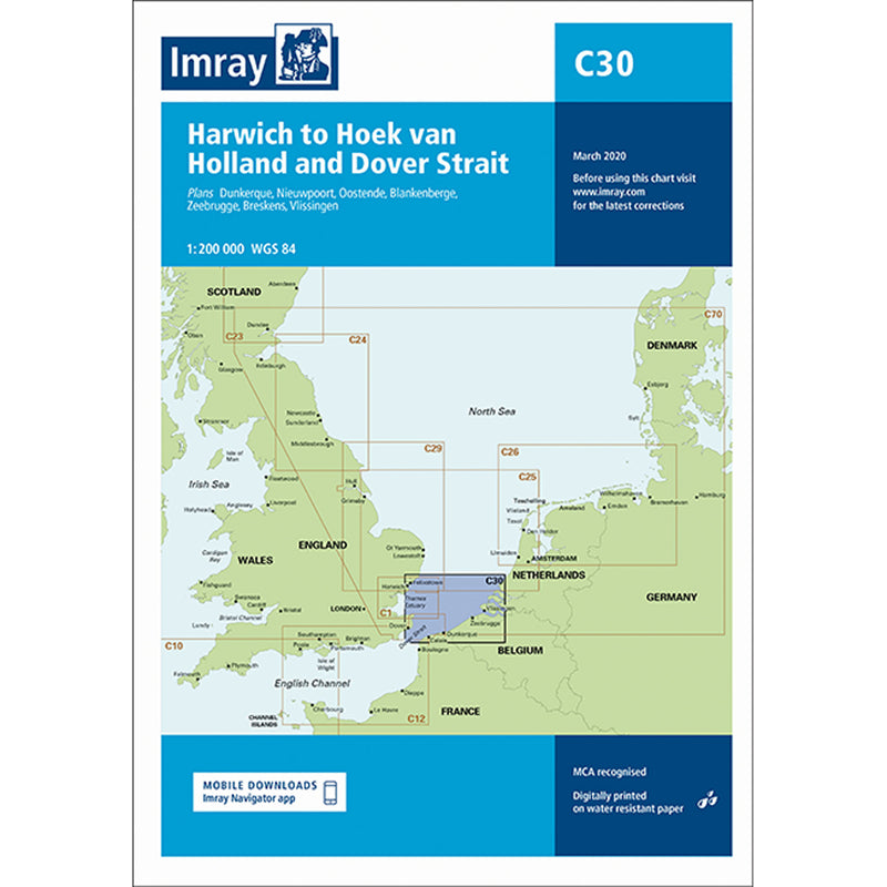 Imray Chart C30 Harwich to Hoek van Holland and Dover Strait