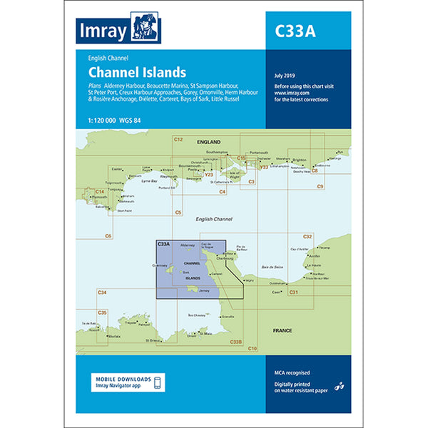 Imray Chart C33A Channel Islands (North) Scale 1:120 000 WGS84