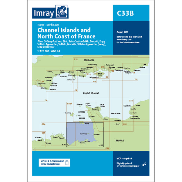 Imray Chart C33B Channel Islands (South) Scale 1:120 000 WGS84
