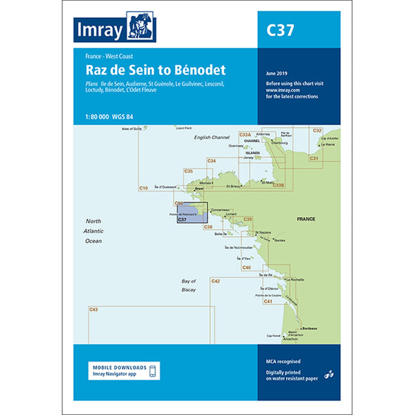 Imray Chart C37 Raz de Sein to Benodet