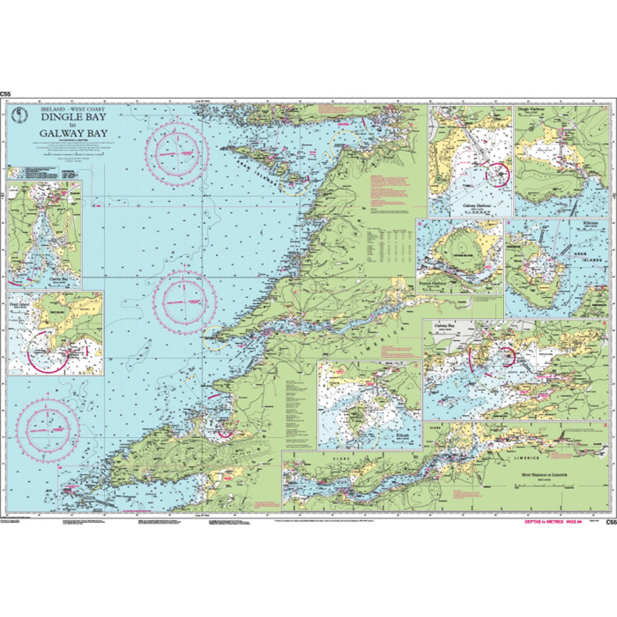 Imray Chart C55 Dingle Bay to Galway Bay Scale 1:200 000 (March 2021).