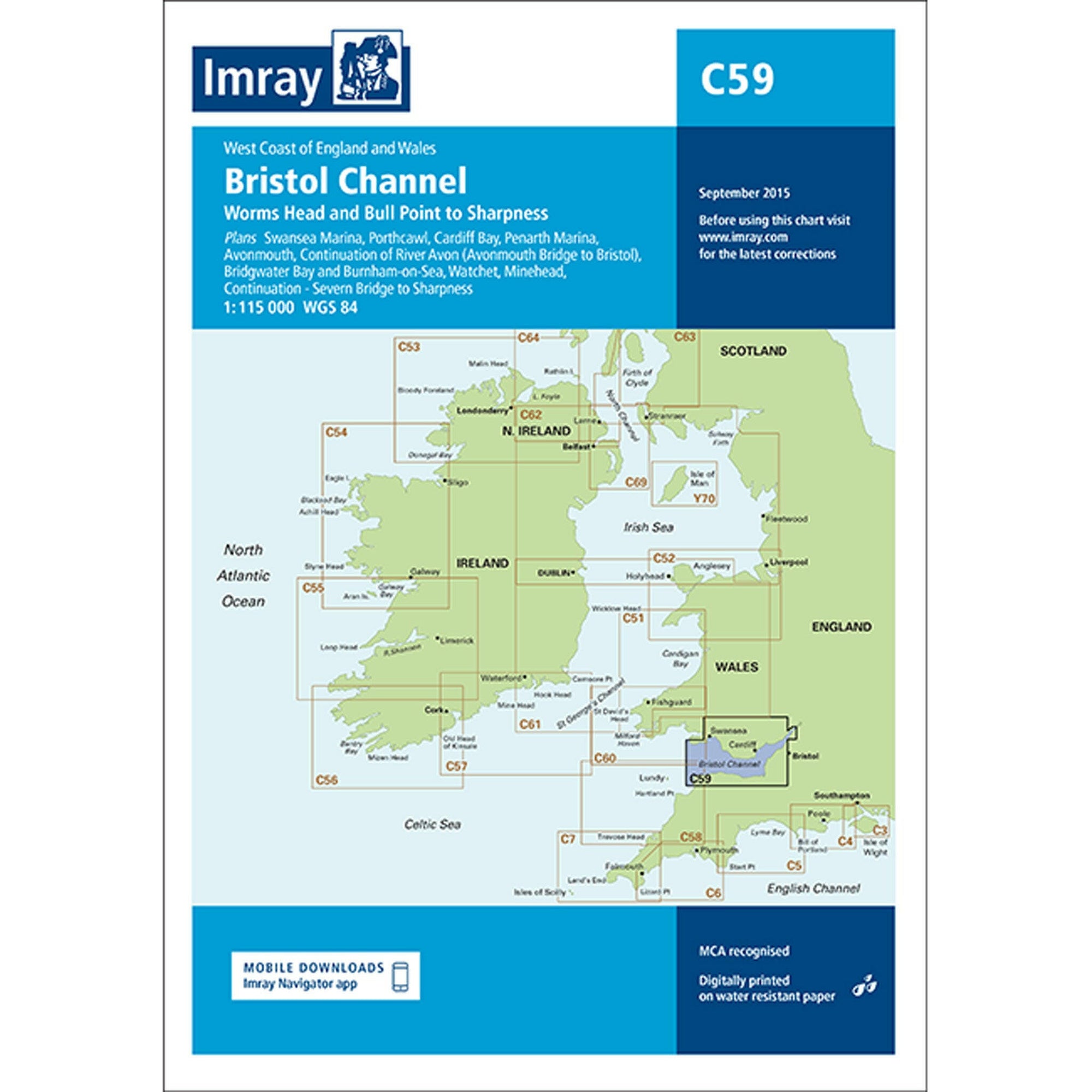 Imray Chart C59 Bristol Channel Scale 1:115 000 (2015).