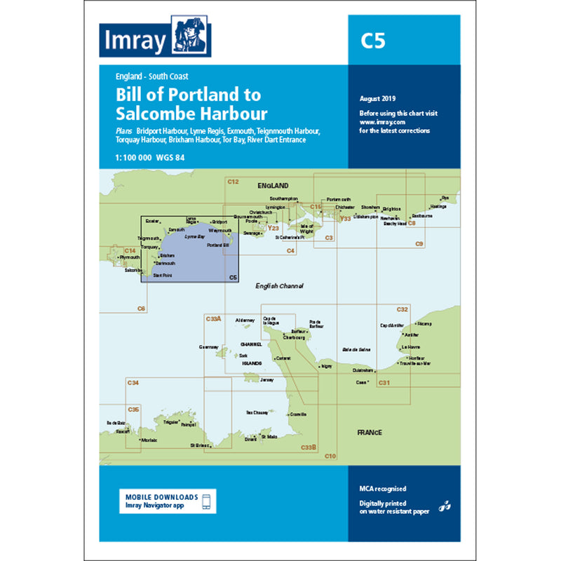 Imray Chart C5 Bill of Portland to Salcombe Harbour
