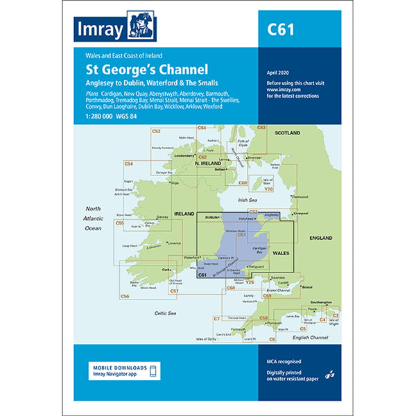 Imray Chart C61 St George's Channel Scale 1:280 000 WGS84
