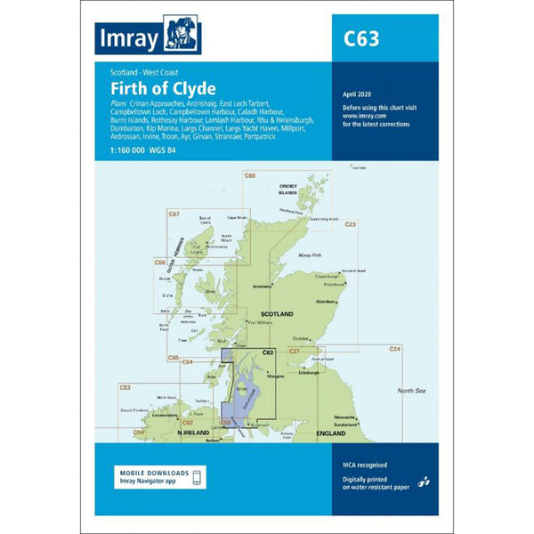 Imray Chart C63 Firth of Clyde Scale 1:160 000 WGS84